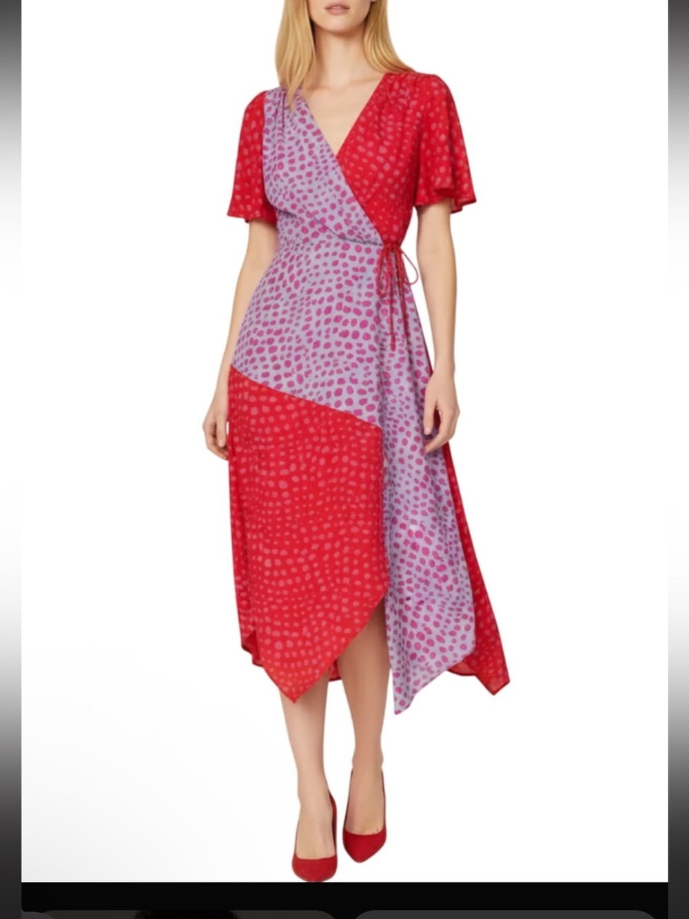 Adelyn Rae RTR Wrap Midi Dress - Asymmetrical